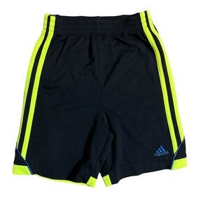 Black and Neon Green Adidas Shorts for Kids